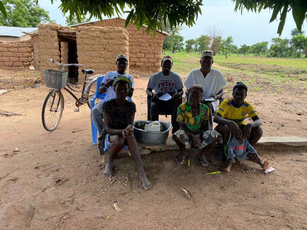 A picture taken after a focus group discussion during the shea nut post-harvest assessment survey